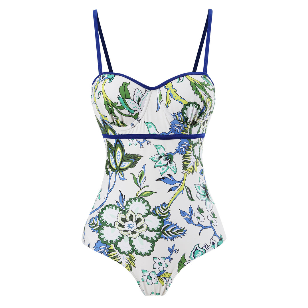 Dame one-piece badedragt med elegant indpakningsskørt Skovae