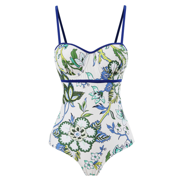 Dame one-piece badedragt med elegant indpakningsskørt Skovae