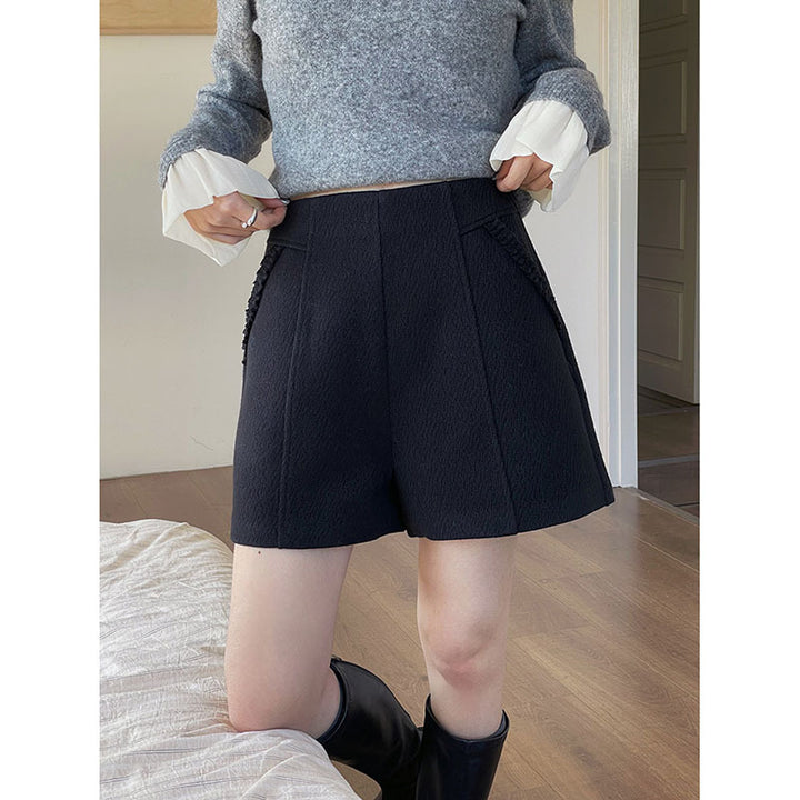 Dame elegante shorts med raffinerede flæse detaljer Stilla