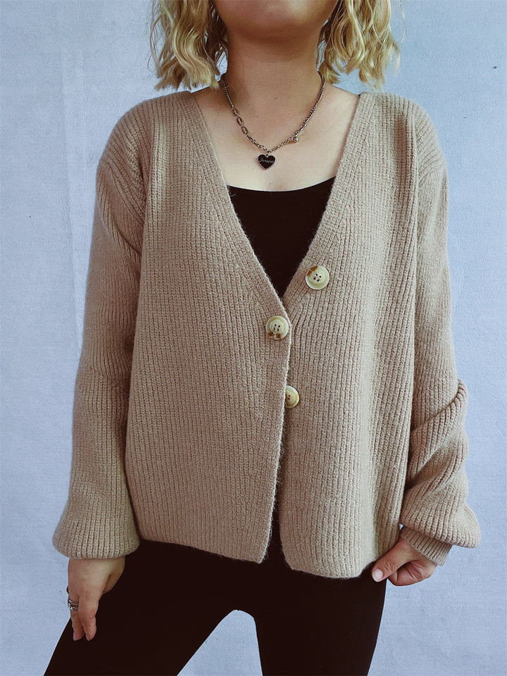 Damer hyggelig cardigan med store knapper og struktureret design Stilla