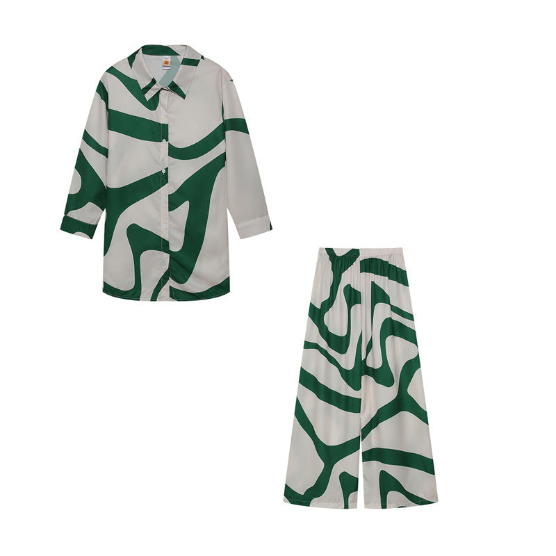 Femme Relaxed Fit Pyjama-Sæt med abstrakt mønster Stilla