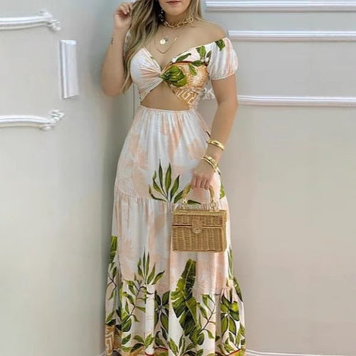 Dame Maxikjole med blomsterprint Stilla