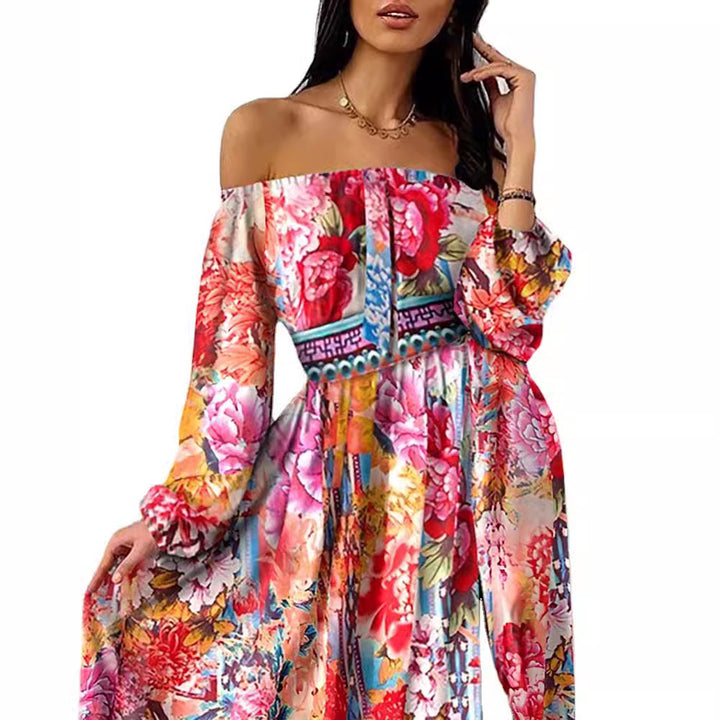 Dame Elegant Maxikjole med Off-Shoulder og høj slids Stilla
