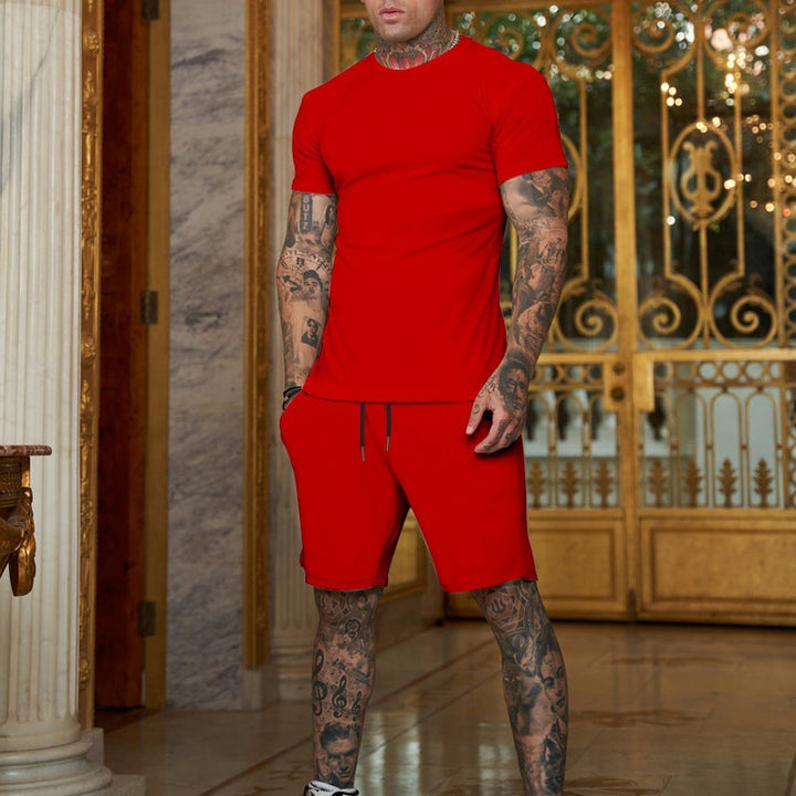 Herrer sporty T-shirt og shorts sæt Stilla