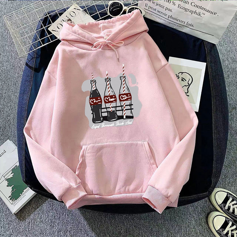 Dame hoodie med legende Coca-Cola flaske motiv Skovae