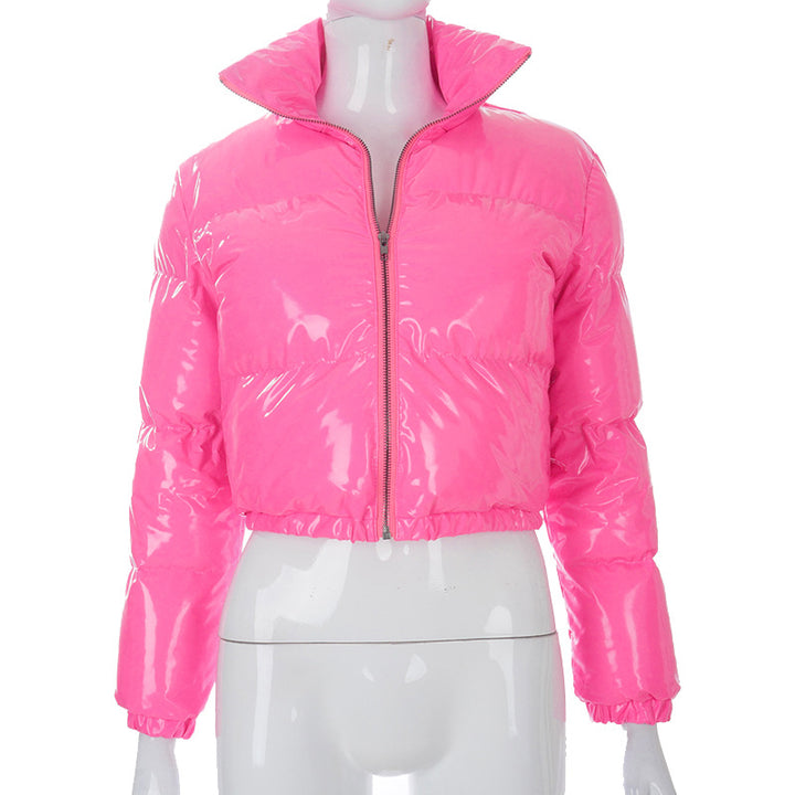 Femme Cropped Glinsende Pufferjakke Stilla