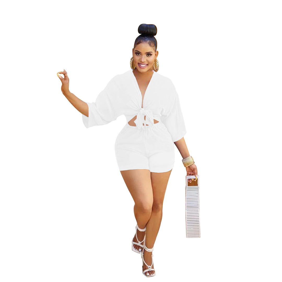 Dame moderne Cut-Out Jumpsuit med elegant knude-detalje Stilla