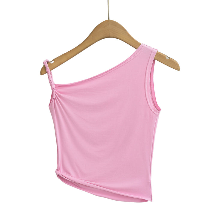 Dame asymmetrisk top med én skulderdesign og moderne draperingsdetaljer Stilla