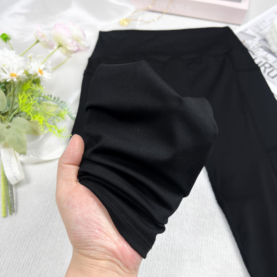 Dame Sporty leggings med elastisk ribbet materiale og udvidede sømmer Skovae