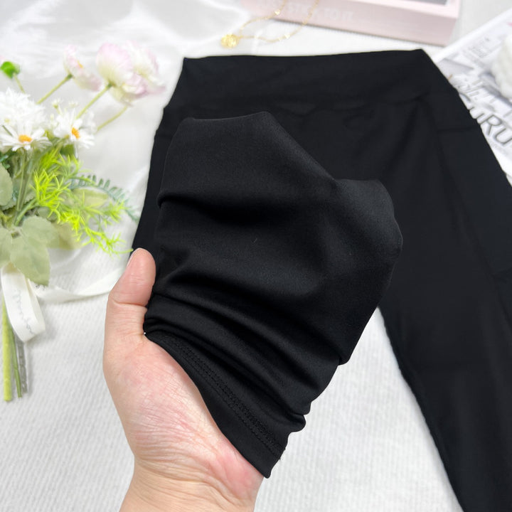 Dame Sporty leggings med elastisk ribbet materiale og udvidede sømmer Skovae