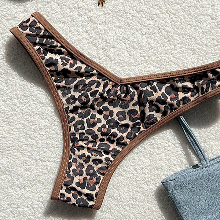 Dame triangelbikini med dyremønster og justerbare stropper Skovae