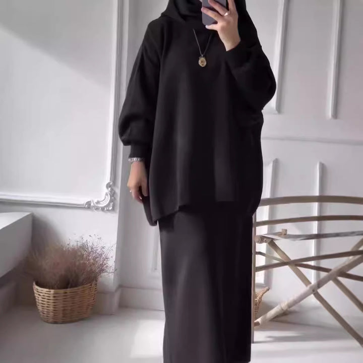Kvindernes elegante to-dels sæt med asymmetrisk skæring og voluminøse ærmer Stilla