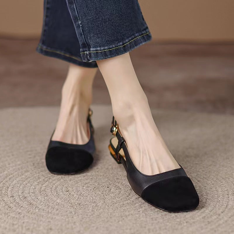 Dame Elegante Slingback Ballerinas med luksuriøse Gulddetaljer Stilla