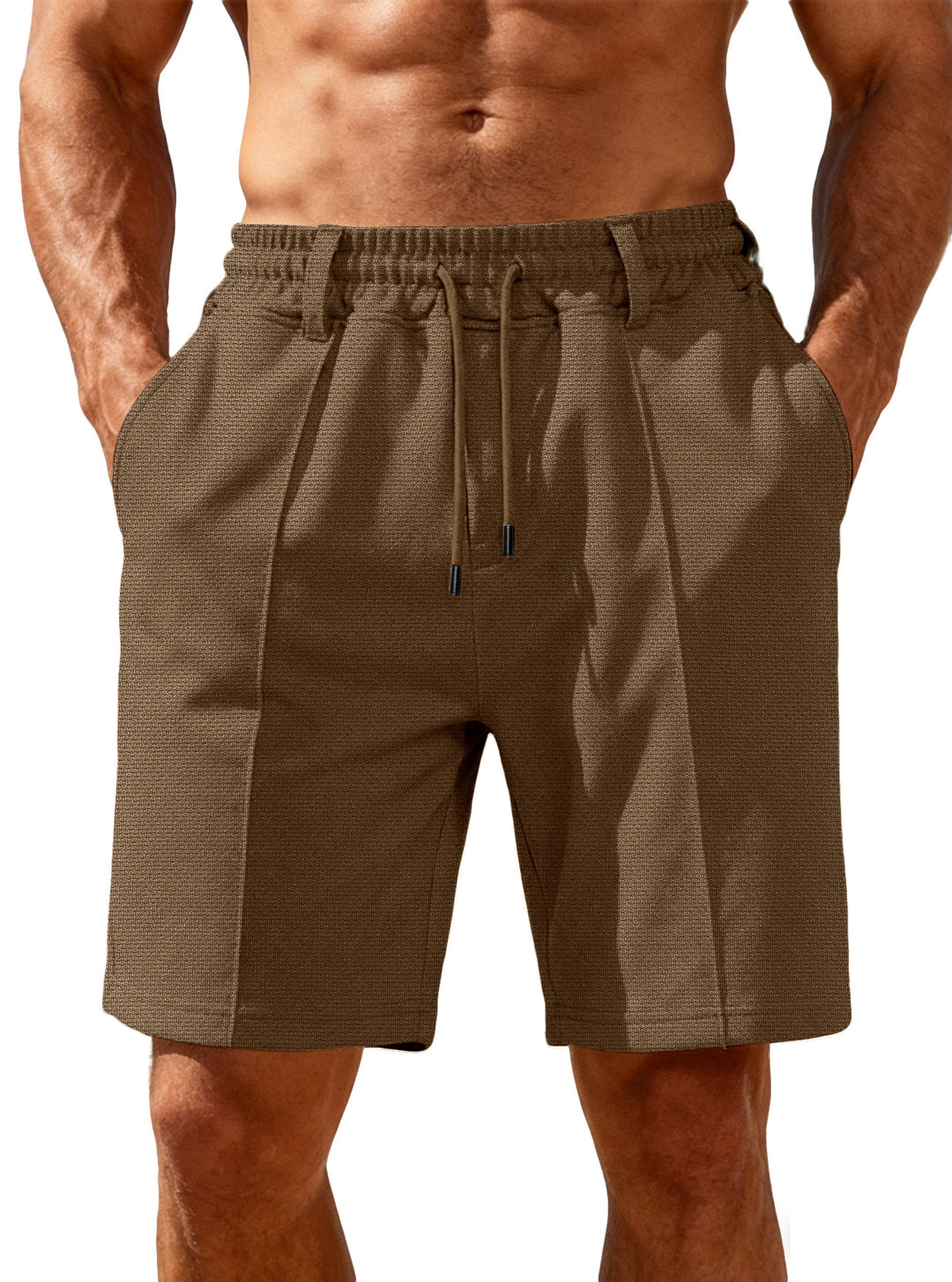 Herren nan Chino-inspirerede Relax-Shorts med bundfald elastisk tunneltræk og sidelommer Skovae