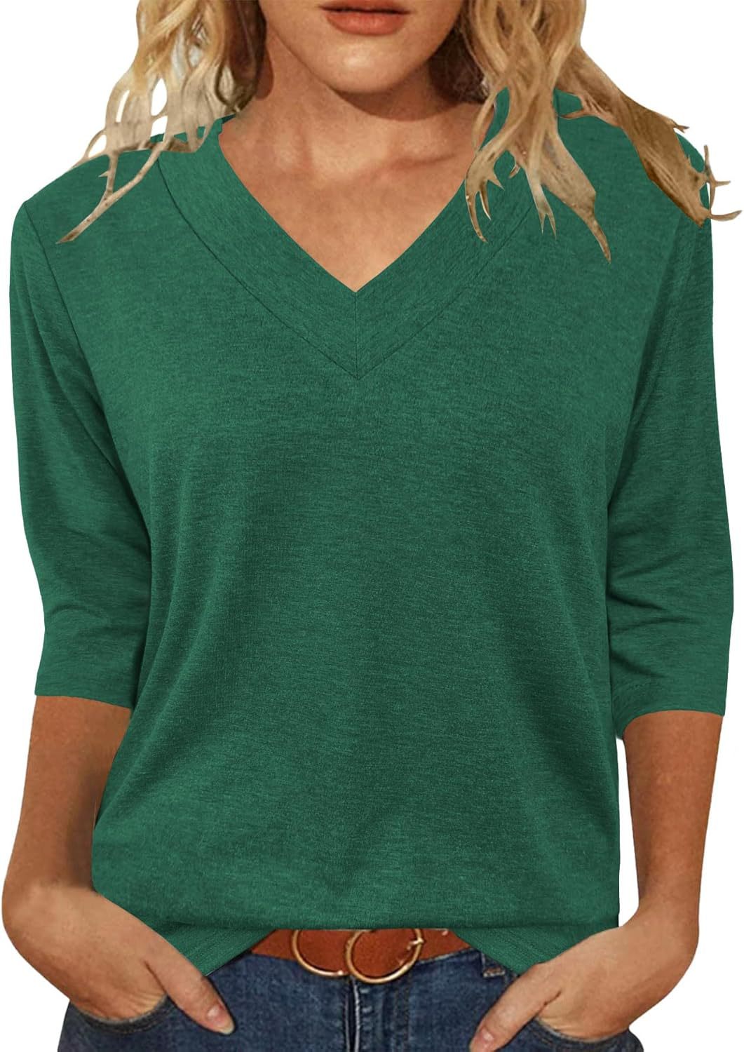 Dame Relaxed Fit V-Udskærings Top Stilla
