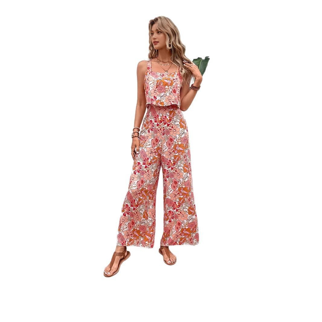 Damer Floral-langærmet-overall med flæser Stilla