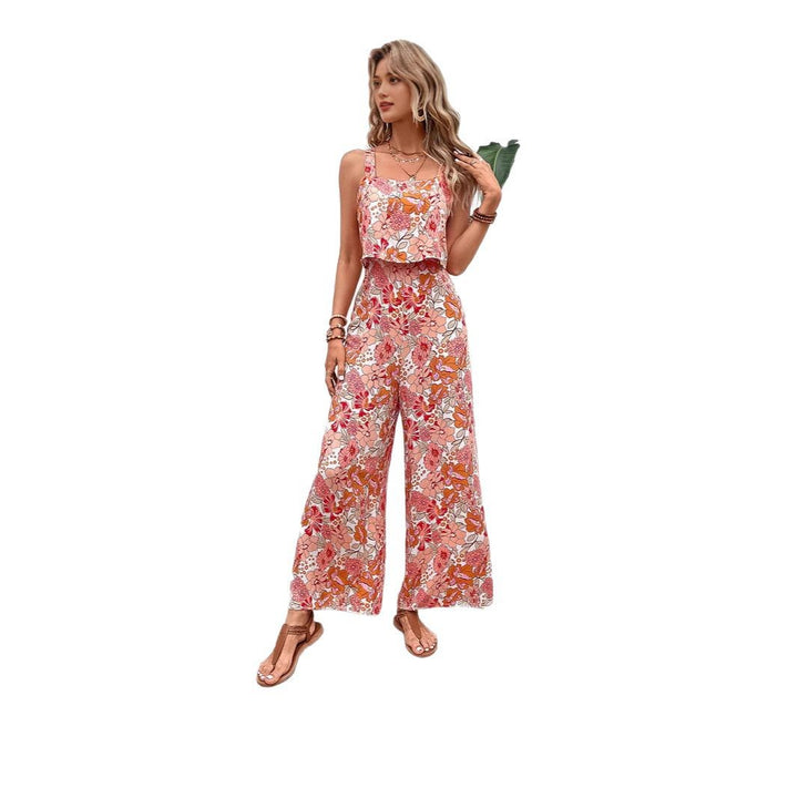 Damer Floral-langærmet-overall med flæser Stilla