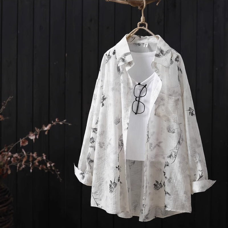 Damer let blomster mønster oversized bluse Stilla