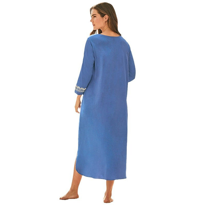 Dame Strandkåbe med elegant broderet bånd Stilla