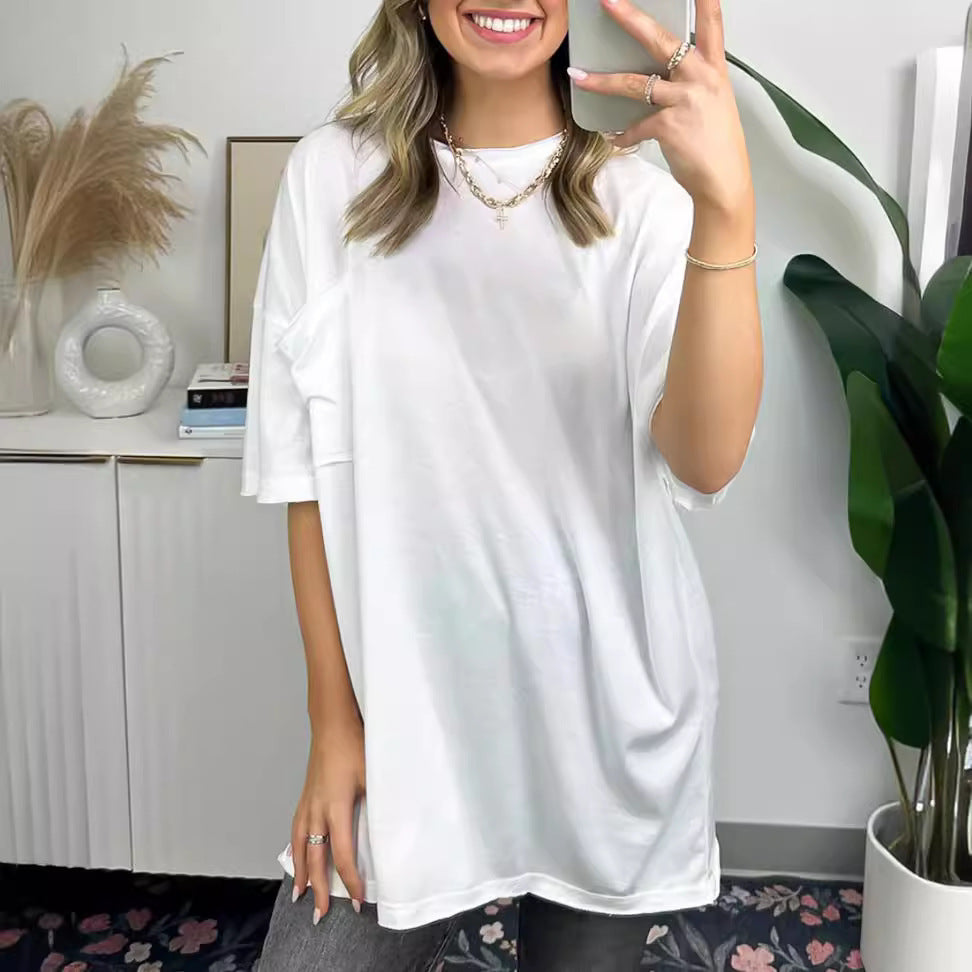 Kvindernes afslappede oversized T-shirt med lomme Stilla