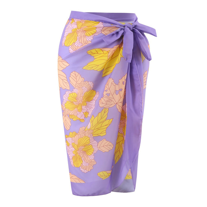 Damer one-piece badedragter med blomsterdesign og indpakningsskørt Skovae