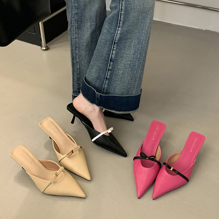 Dame Slingback Pumps med elegant spids design og fashionabel dekorativ rem Stilla
