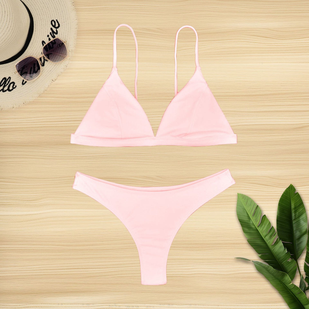 Dame Triangel-Bikini-Sæt med justerbare stropper og sømløst design Stilla