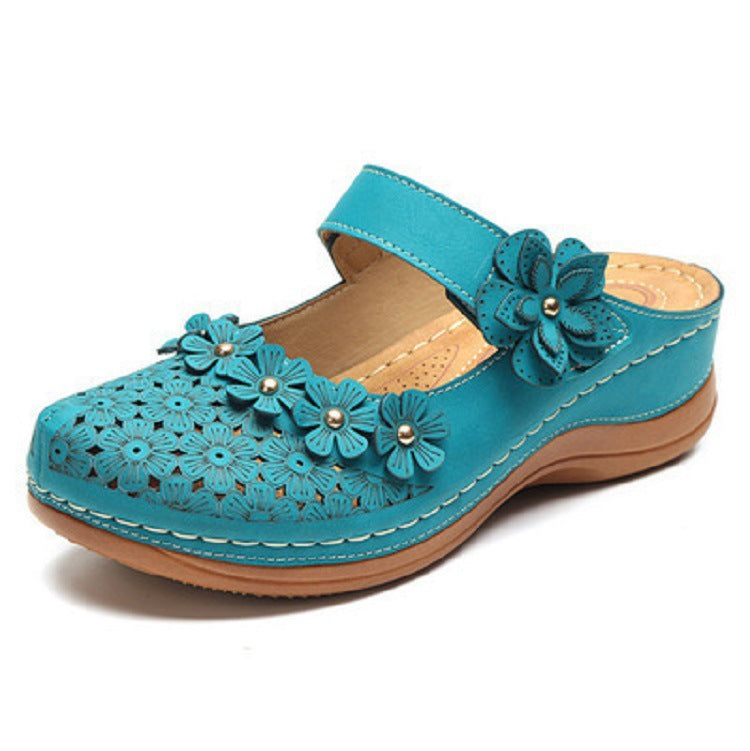 Dame blomst dekorerede clogs med ergonomisk fodseng Stilla