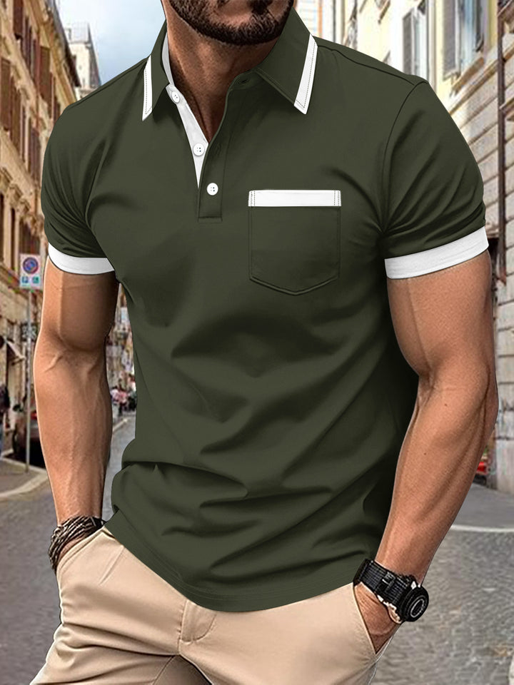 Herrer moderne Polo-shirt med kontrastkrave Stilla