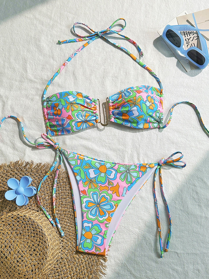 Femme Floral Bandeau Bikini Set Stilla
