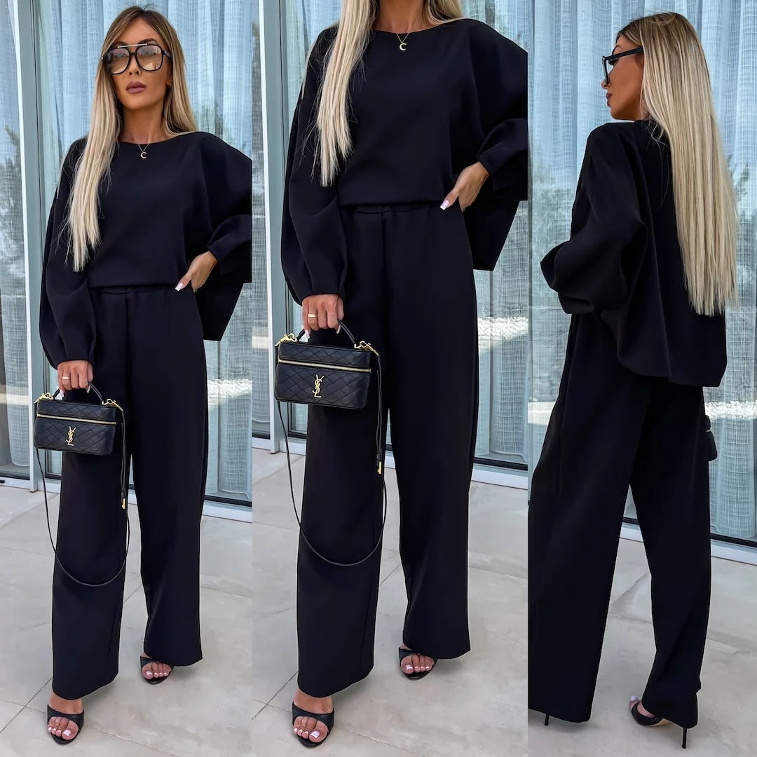 Kvinders elegante jumpsuit med brede ben og voluminøse ærmer Skovae