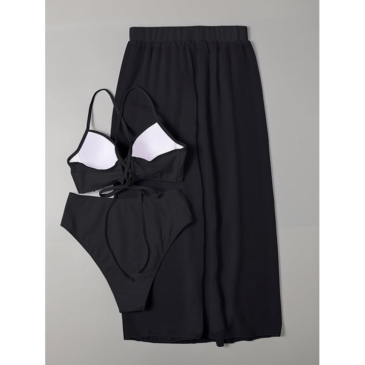 Dame Bikinisæt med elegant indpakningsskørt Skovae