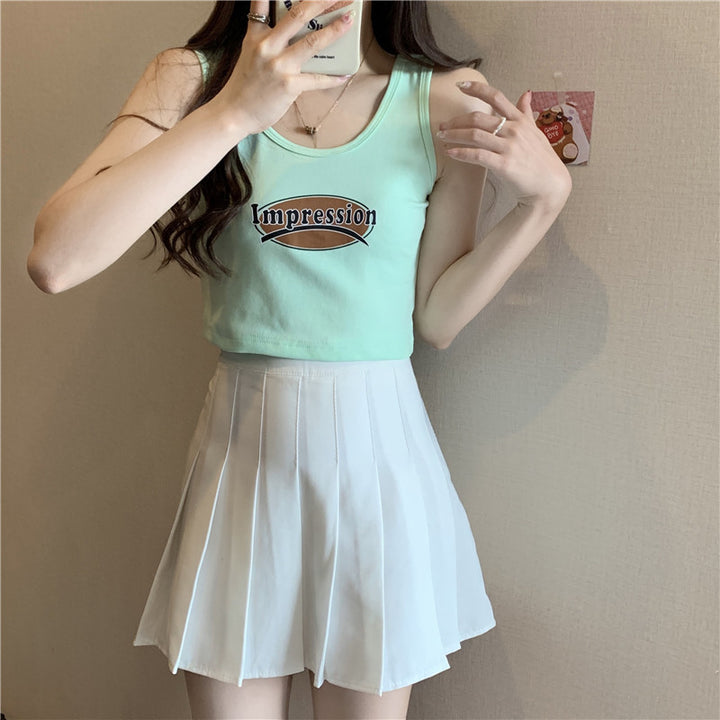 Femme Cropped Grafik Tanktop med legende print Stilla
