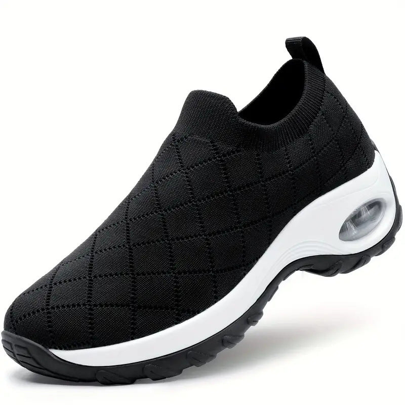 Dame Komfortable Slip-On Sneakers med åndbar strikstruktur Stilla