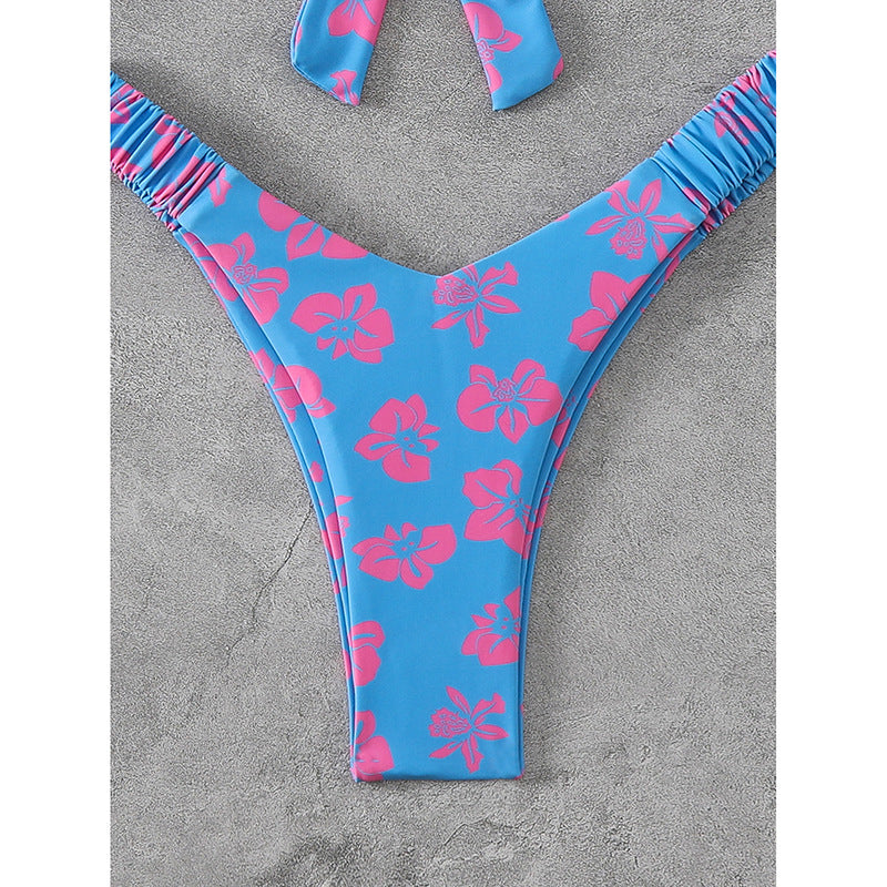 Dame Bandeau-bikini med raffineret blomstermønster Skovae