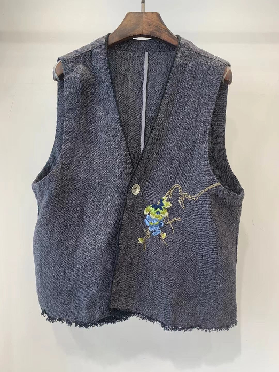 Femme Stilfuld Broderet Denim Veste Stilla