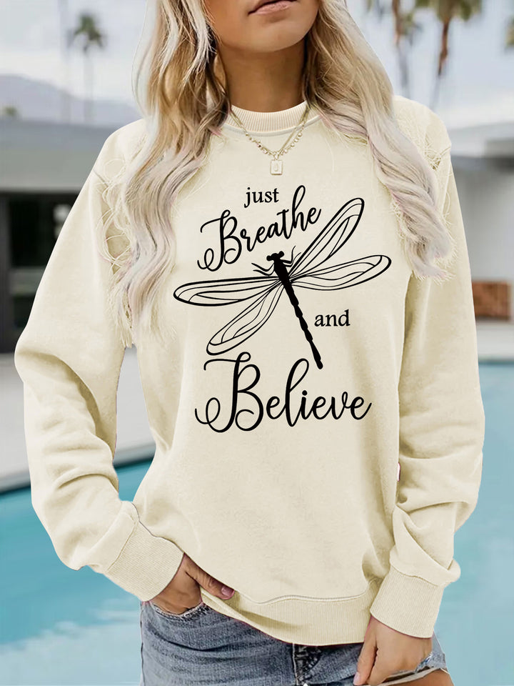 Kvinders sweatshirt med inspirerende drageflyvningsmotiv og afslappet pasform Stilla