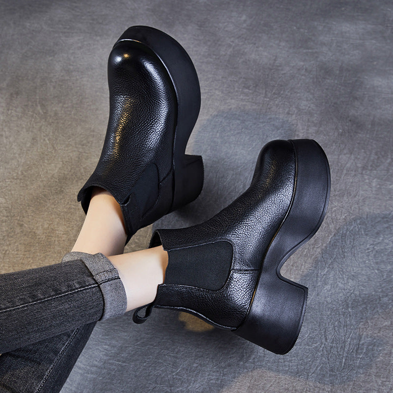Dame Chunky Heel Ankel Støvler med elastiske Sideskiver Stilla
