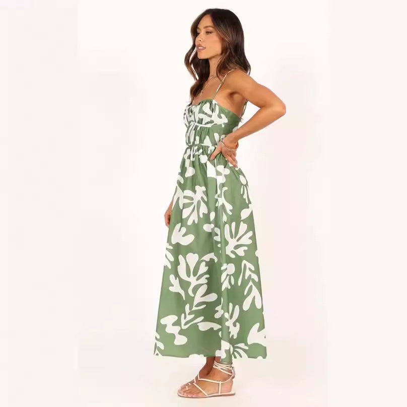 Dame Flydende Floral Maxi Kjole Stilla
