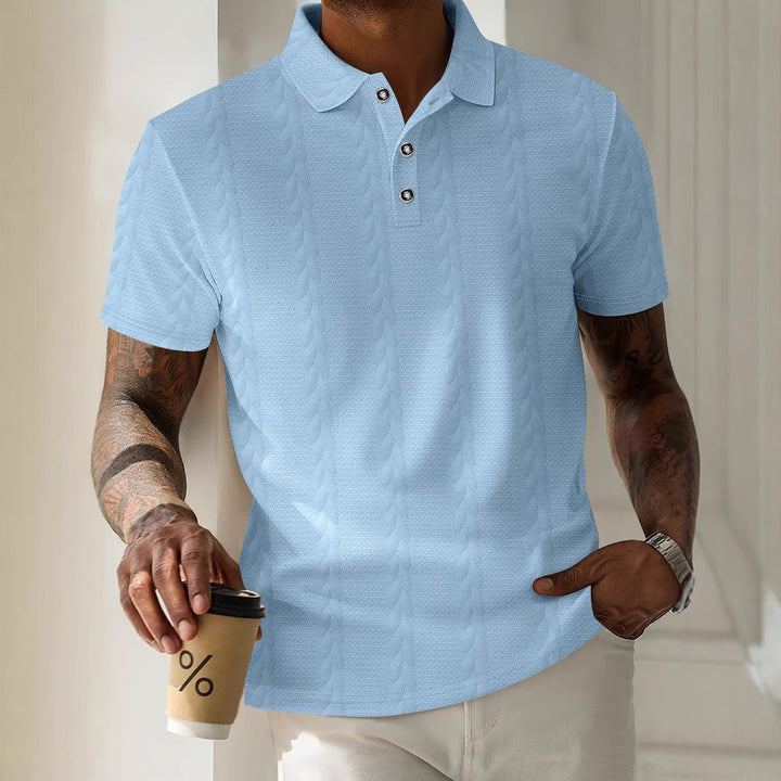 Herre kortærmet poloshirt med struktureret design Stilla