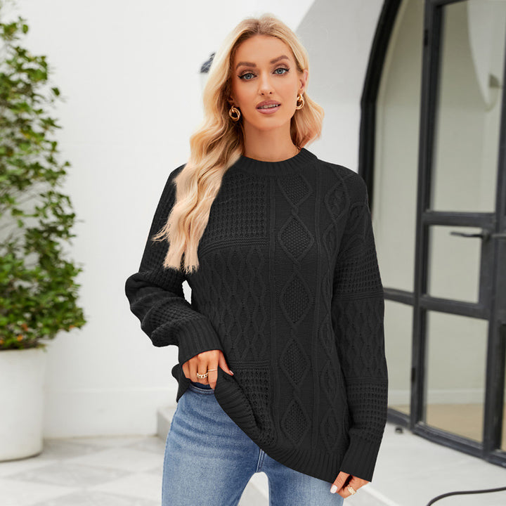Dame Grovstrikpullover med moderne Kabelmønstre Stilla