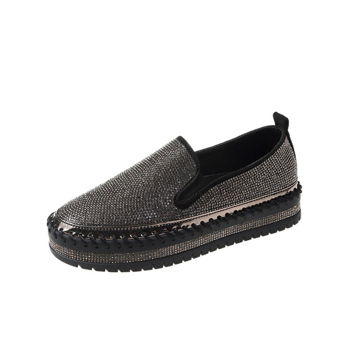 Dame Slip-On Sneakers med funkende strassdesign og skridsikre profilsål Stilla