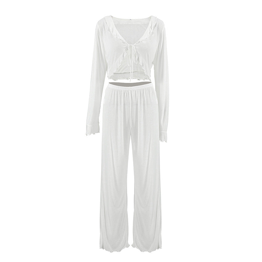 Dame let Cropped-top og Palazzo-bukser sæt Stilla