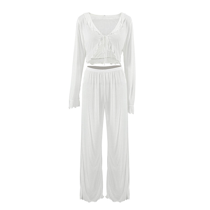 Dame let Cropped-top og Palazzo-bukser sæt Stilla