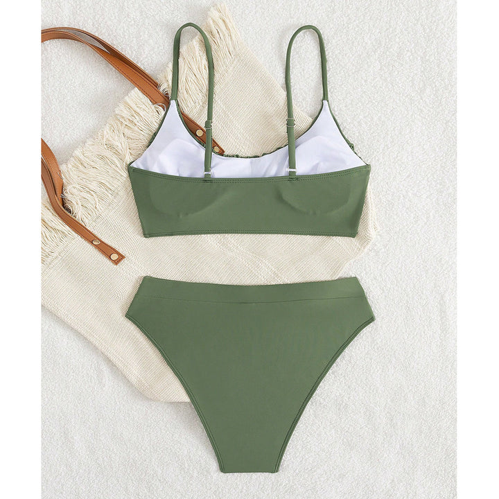 Damer Push-Up Bikini med rynket top og høj talje Skovae