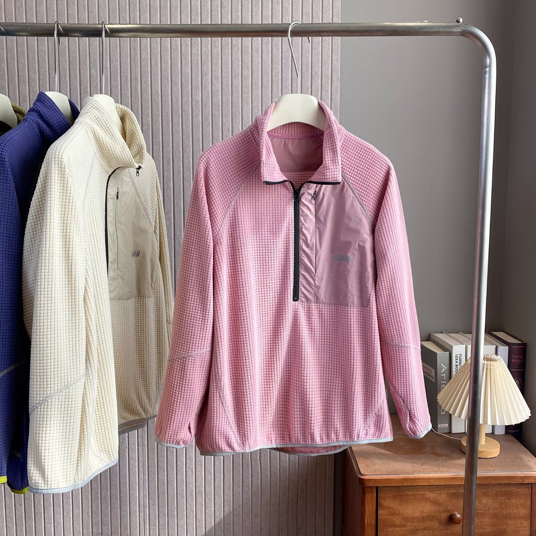 Kvinders funktionelle fleece pullover med kort lynlås foran Stilla