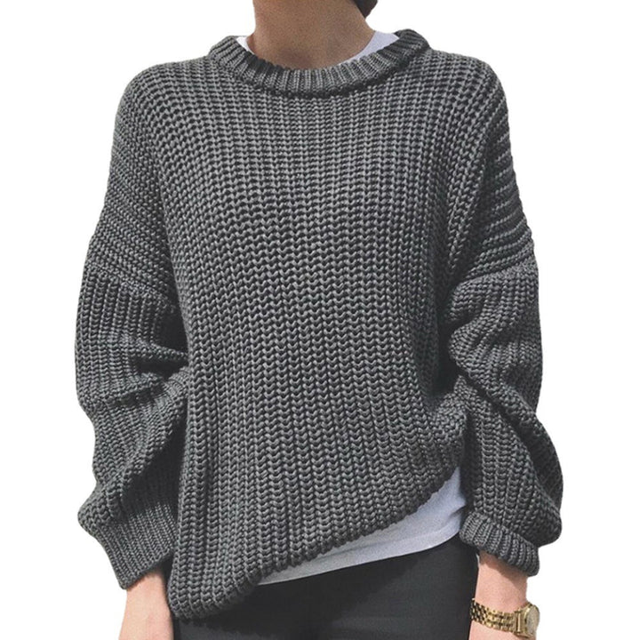 Kvinders afslappede strikket sweater med moderne rib mønster Stilla