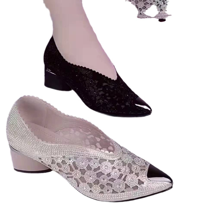 Dame krystalprydede stilettohæle Stilla