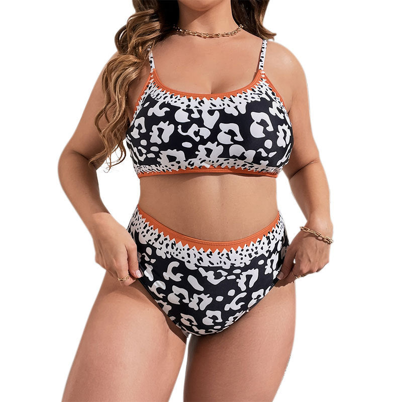 Dame Høj taljet bikini med dyreprint og sport design Skovae