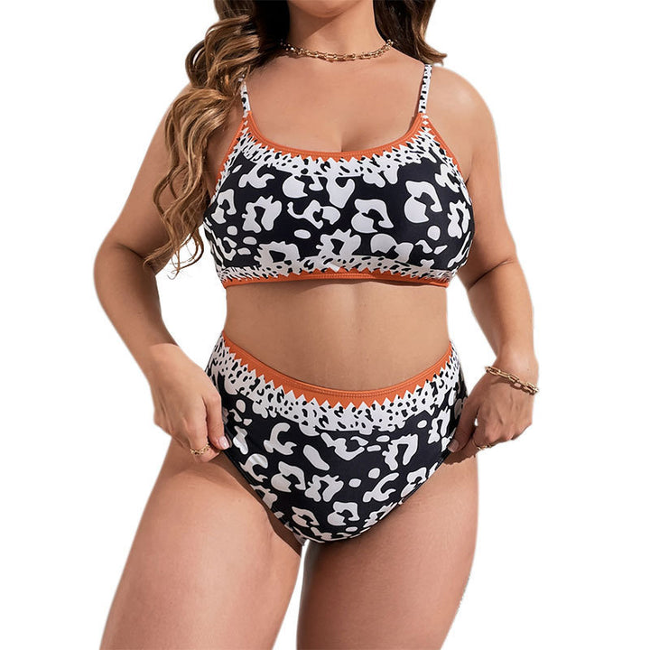 Dame Høj taljet bikini med dyreprint og sport design Skovae